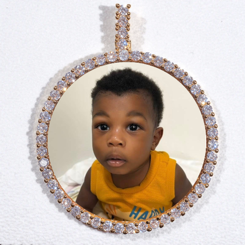 LARGE 3D CIRCLE CUSTOM PICTURE PENDANT