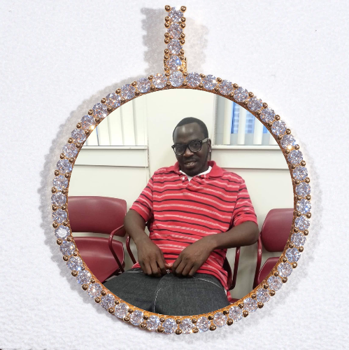LARGE 3D CIRCLE CUSTOM PICTURE PENDANT