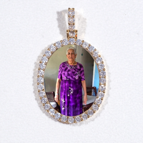 3D Oval Custom Picture Pendant