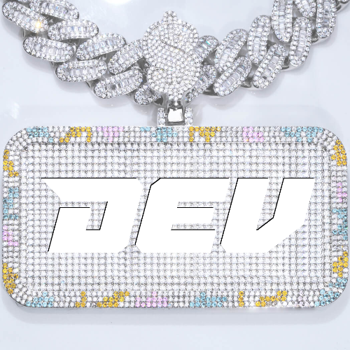 CUSTOM LETTER NECKLACE 3D COLORFUL SQUARE