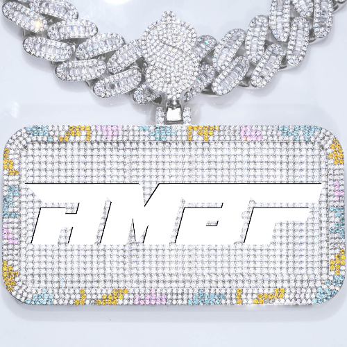 CUSTOM LETTER NECKLACE 3D COLORFUL SQUARE