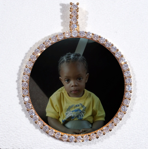 LARGE 3D CIRCLE CUSTOM PICTURE PENDANT