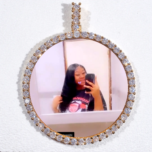 LARGE 3D CIRCLE CUSTOM PICTURE PENDANT