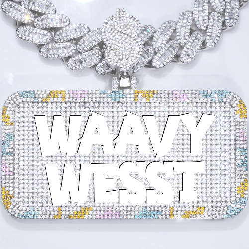 CUSTOM LETTER NECKLACE 3D COLORFUL SQUARE