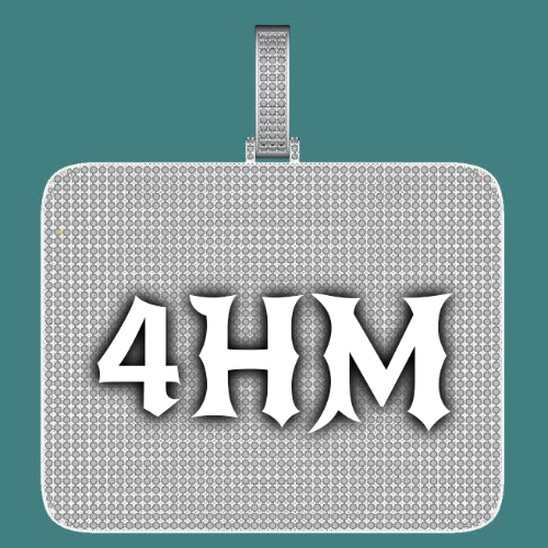 CUSTOM LETTER NECKLACE 3D BIG SQUARE