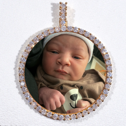 LARGE 3D CIRCLE CUSTOM PICTURE PENDANT