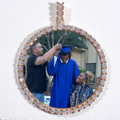 LARGE 3D CIRCLE CUSTOM PICTURE PENDANT