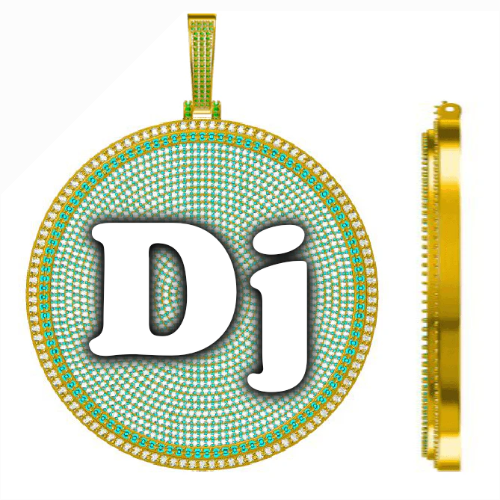 CUSTOM LETTER NECKLACE 3D BIG DISC