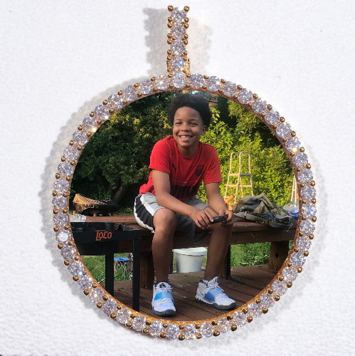 LARGE 3D CIRCLE CUSTOM PICTURE PENDANT