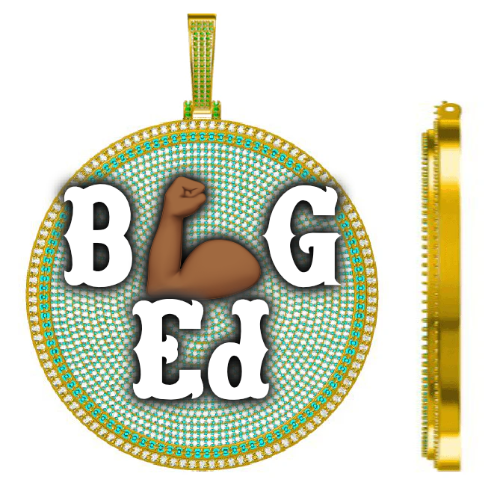 CUSTOM LETTER NECKLACE 3D BIG DISC