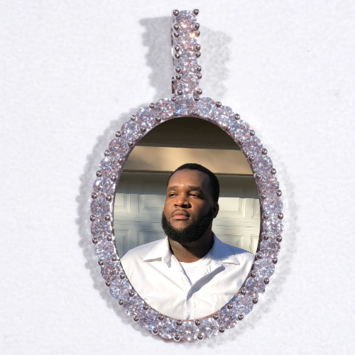 Large 3D Oval Custom Picture Pendant