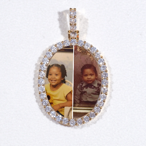 3D Oval Custom Picture Pendant