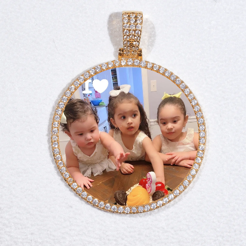 MEDIUM 3D CIRCLE CUSTOM PICTURE PENDANT