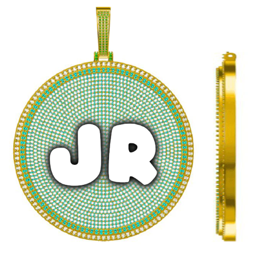 CUSTOM LETTER NECKLACE 3D BIG DISC