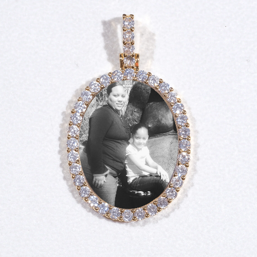 3D Oval Custom Picture Pendant