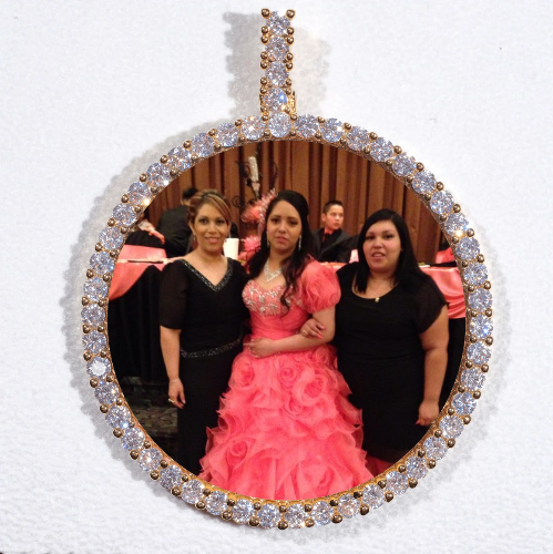 LARGE 3D CIRCLE CUSTOM PICTURE PENDANT