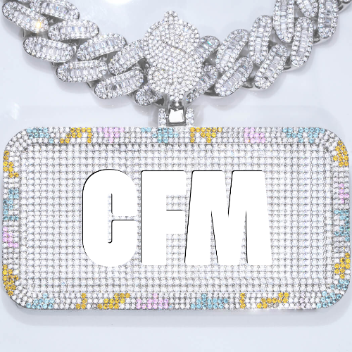 CUSTOM LETTER NECKLACE 3D COLORFUL SQUARE