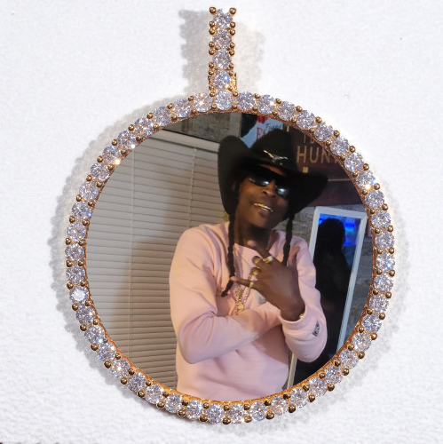 LARGE 3D CIRCLE CUSTOM PICTURE PENDANT