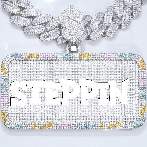 CUSTOM LETTER NECKLACE 3D COLORFUL SQUARE