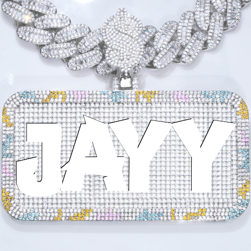 CUSTOM LETTER NECKLACE 3D COLORFUL SQUARE