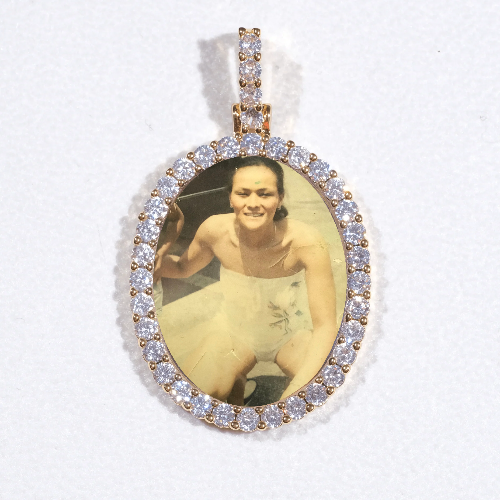 3D Oval Custom Picture Pendant