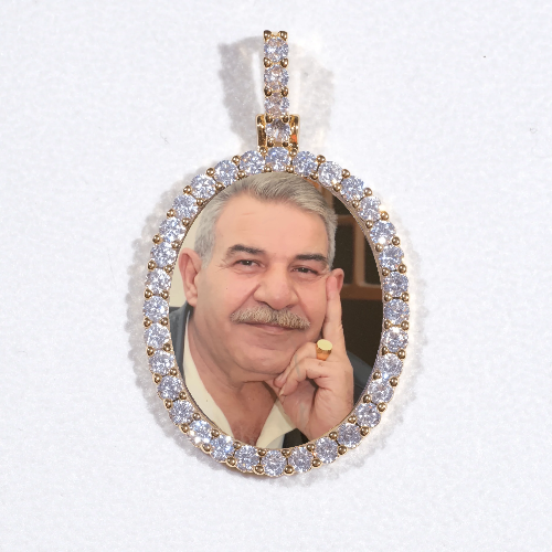 3D Oval Custom Picture Pendant