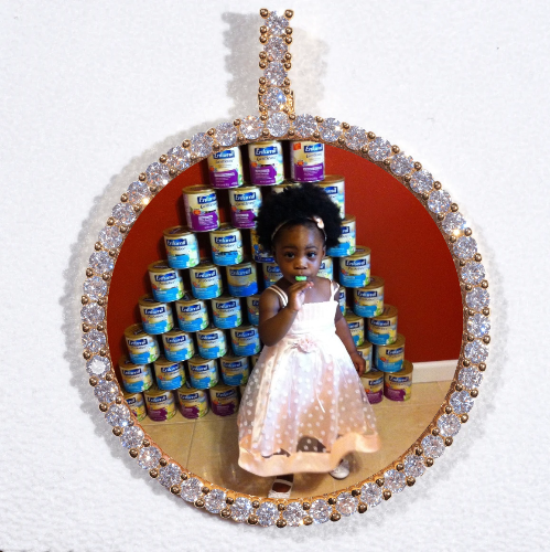 LARGE 3D CIRCLE CUSTOM PICTURE PENDANT