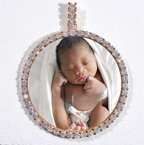 LARGE 3D CIRCLE CUSTOM PICTURE PENDANT