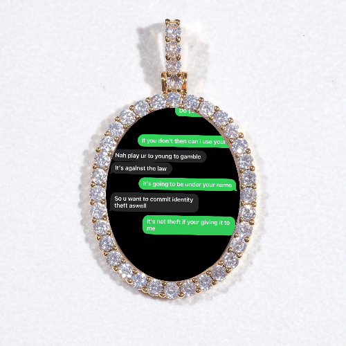 3D Oval Custom Picture Pendant