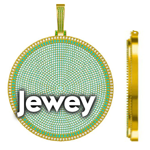 CUSTOM LETTER NECKLACE 3D BIG DISC