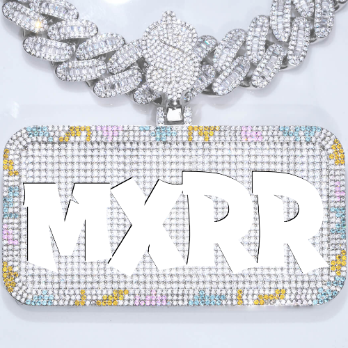 CUSTOM LETTER NECKLACE 3D COLORFUL SQUARE