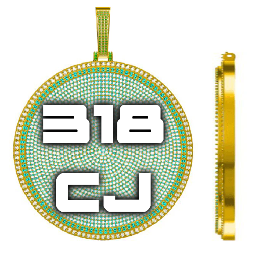 CUSTOM LETTER NECKLACE 3D BIG DISC