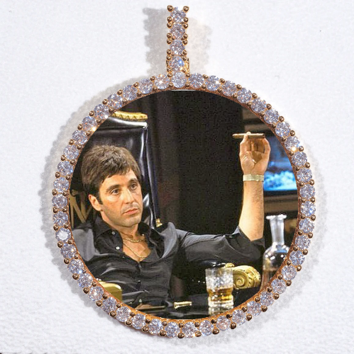 LARGE 3D CIRCLE CUSTOM PICTURE PENDANT