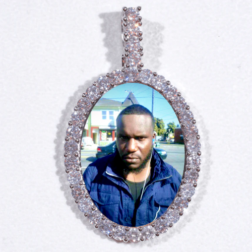 Large 3D Oval Custom Picture Pendant