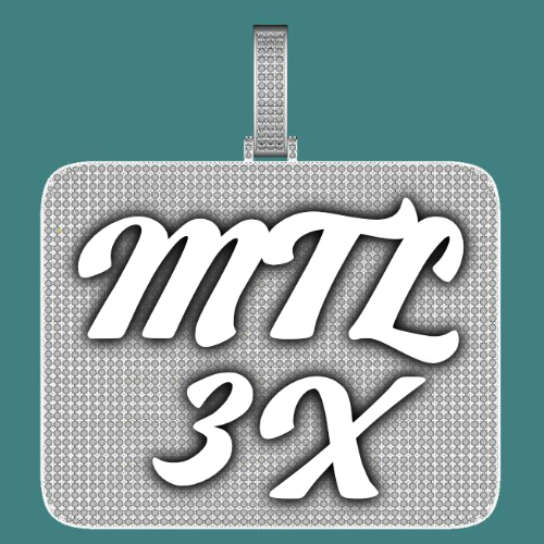 CUSTOM LETTER NECKLACE 3D BIG SQUARE