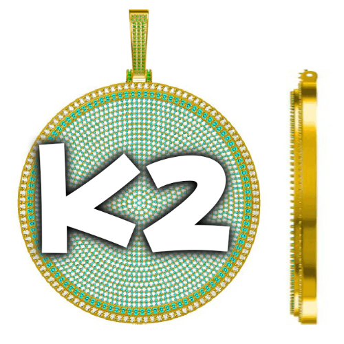 CUSTOM LETTER NECKLACE 3D BIG DISC