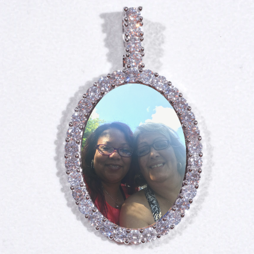Large 3D Oval Custom Picture Pendant