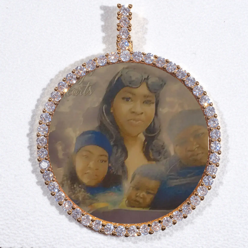 LARGE 3D CIRCLE CUSTOM PICTURE PENDANT