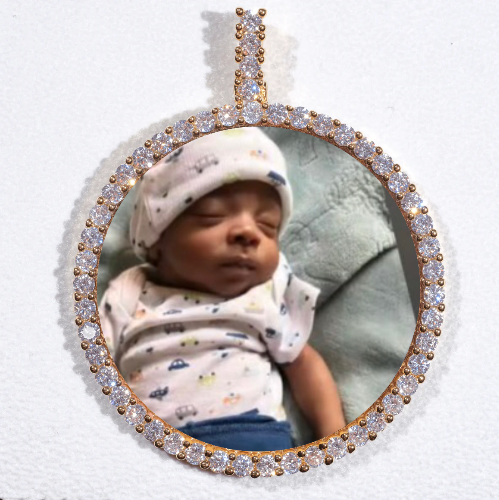 LARGE 3D CIRCLE CUSTOM PICTURE PENDANT