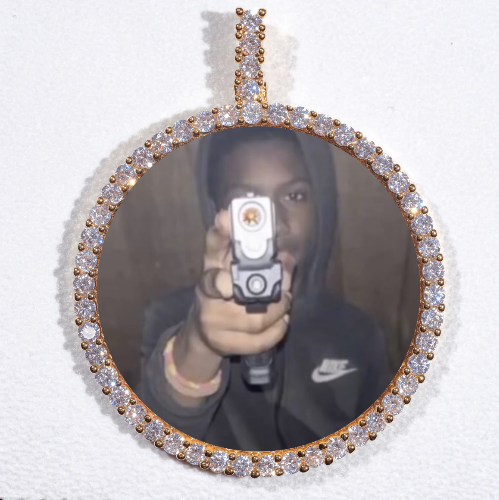 LARGE 3D CIRCLE CUSTOM PICTURE PENDANT