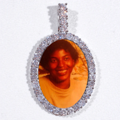 Large 3D Oval Custom Picture Pendant