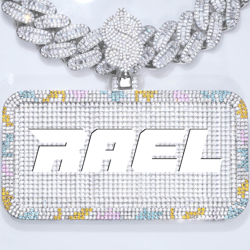 CUSTOM LETTER NECKLACE 3D COLORFUL SQUARE