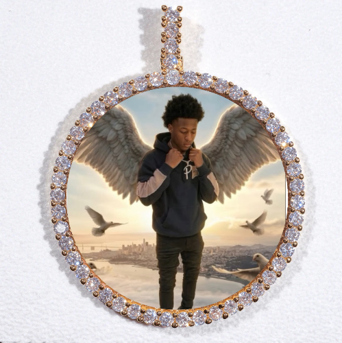 LARGE 3D CIRCLE CUSTOM PICTURE PENDANT