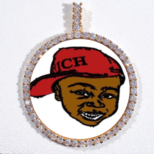 LARGE 3D CIRCLE CUSTOM PICTURE PENDANT
