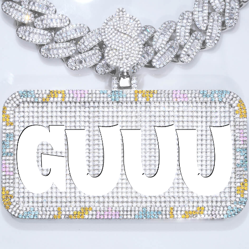 CUSTOM LETTER NECKLACE 3D COLORFUL SQUARE