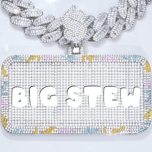 CUSTOM LETTER NECKLACE 3D COLORFUL SQUARE