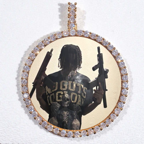 LARGE 3D CIRCLE CUSTOM PICTURE PENDANT