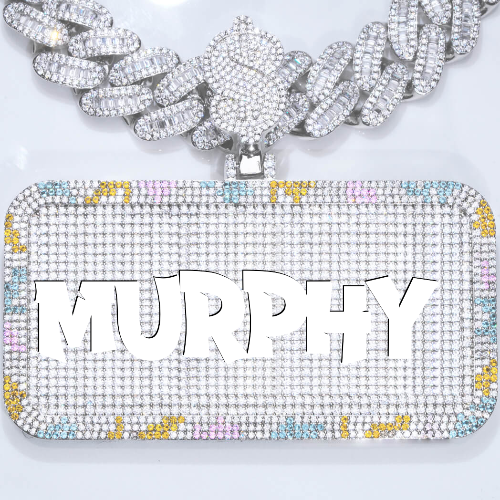 CUSTOM LETTER NECKLACE 3D COLORFUL SQUARE