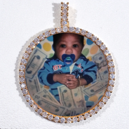 LARGE 3D CIRCLE CUSTOM PICTURE PENDANT