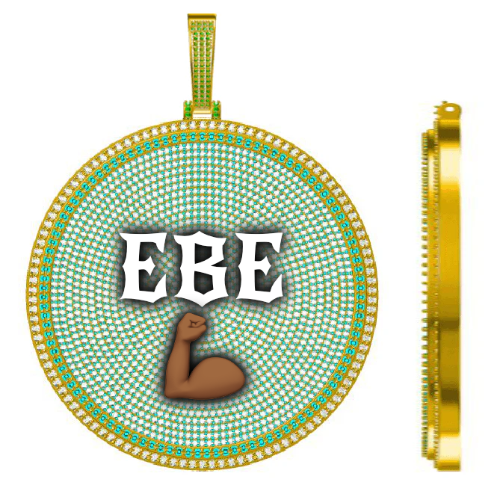 CUSTOM LETTER NECKLACE 3D BIG DISC